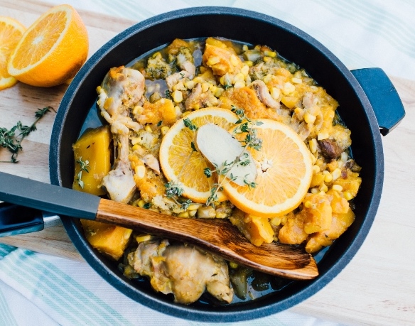 chicken , orange and thyme casserole